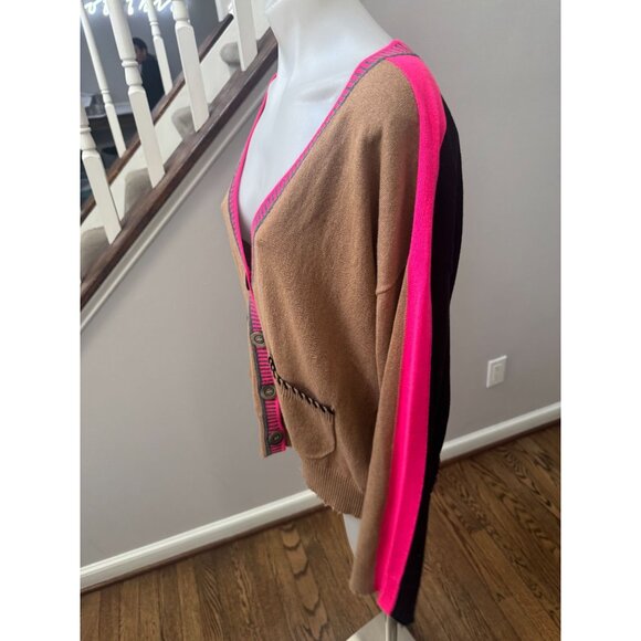 Lisa Todd Pocket Pleaser Colorblock Button-Down Cardigan Size Large - Picture 4 of 5